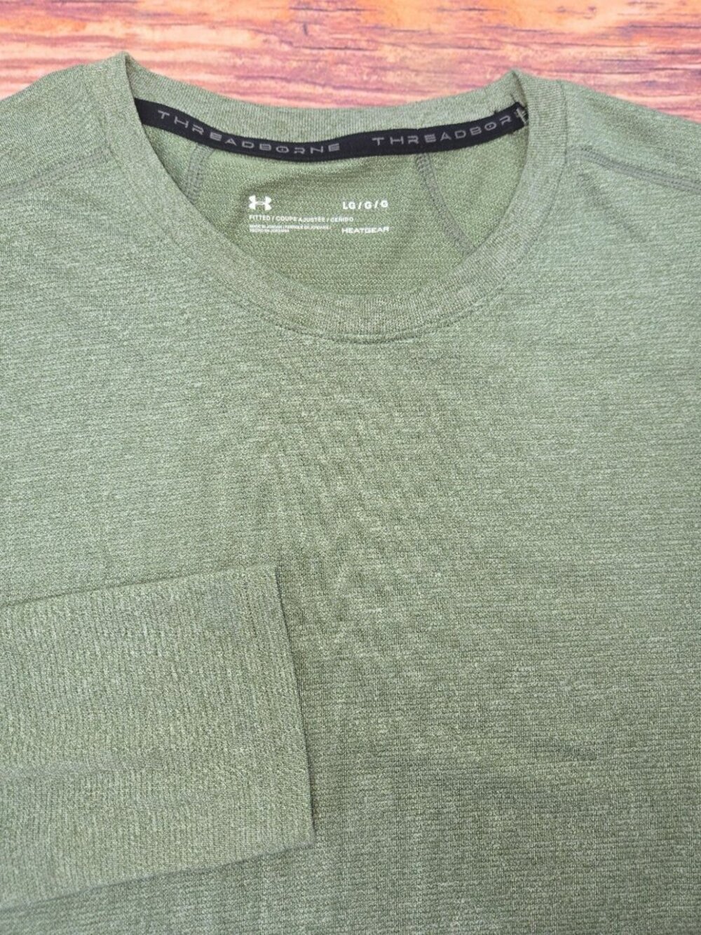 Under Armour Mens HeatGear Olive Long-Sleeve T-Shirt Large